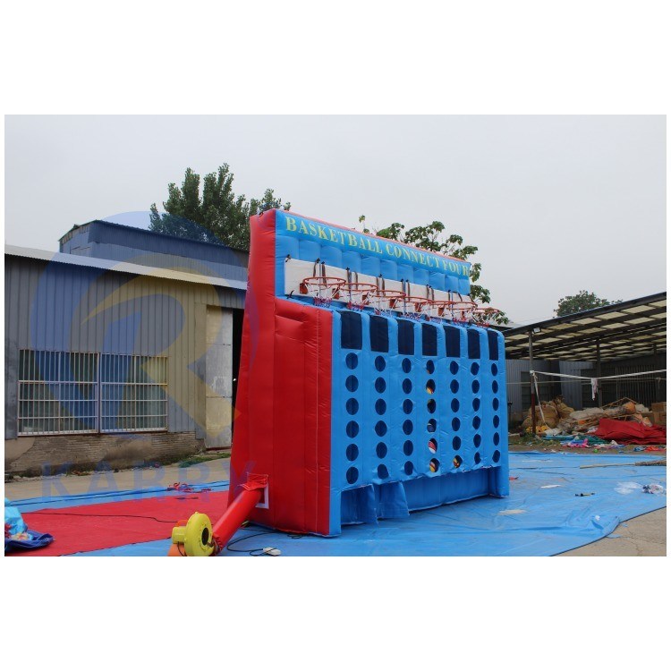 Basketball Inflatabile Shoot Game Basketball Connect 4 in una fila Inflatabile con soffiatore