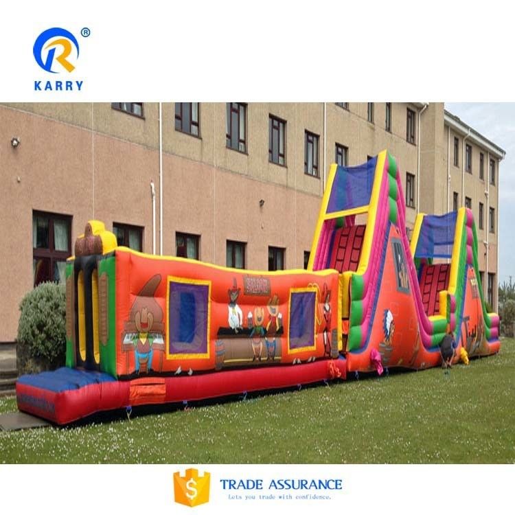Parco di divertimenti all' aperto a colori personalizzati Corso di ostacoli gonfiabile per bambini e adulti