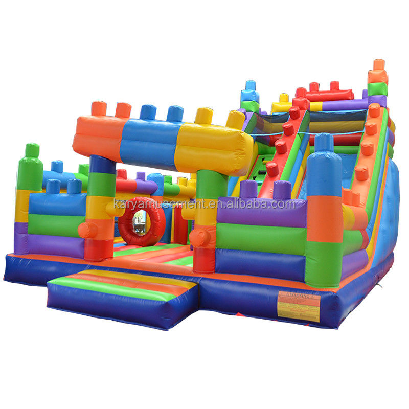 Colore Bambini Slide Blocchi gonfiabili di costruzione Combinazione Slide rimbalzo per adulti