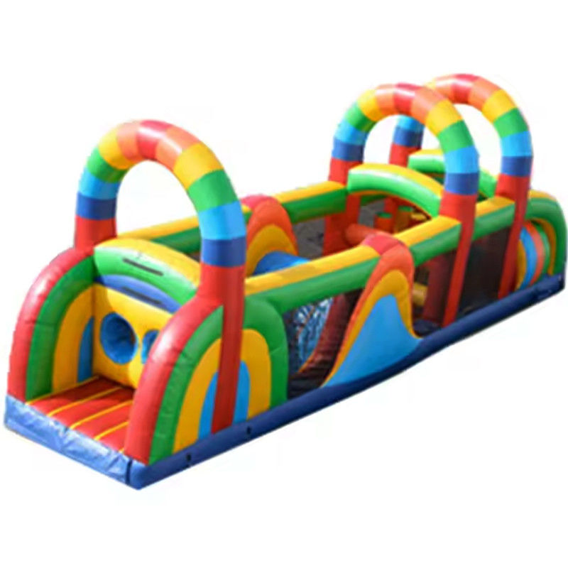 KR-OBS-904-2 Parco giochi all'aria aperta sfida per il corso di assalto gonfiabile con un arcobaleno emozionante