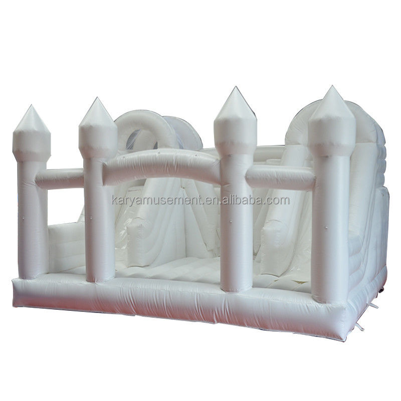Slide interno Bambino Casa a rimbalzo bianca per festa di nozze Combo castello a rimbalzo gonfiabile