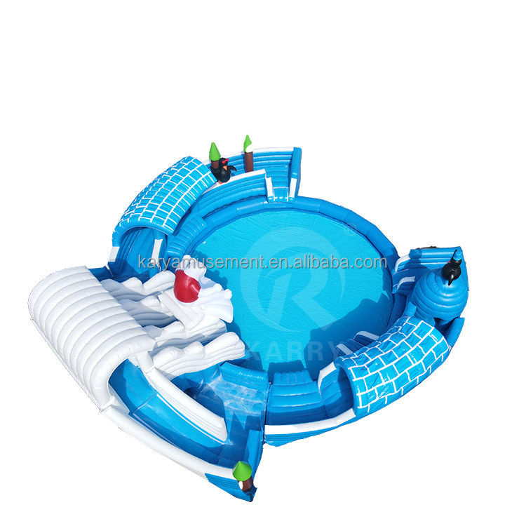 Piscina di grandi dimensioni Moonwalk Parco acquatico gonfiabile per bambini e adulti Urso polare scivolo d'acqua