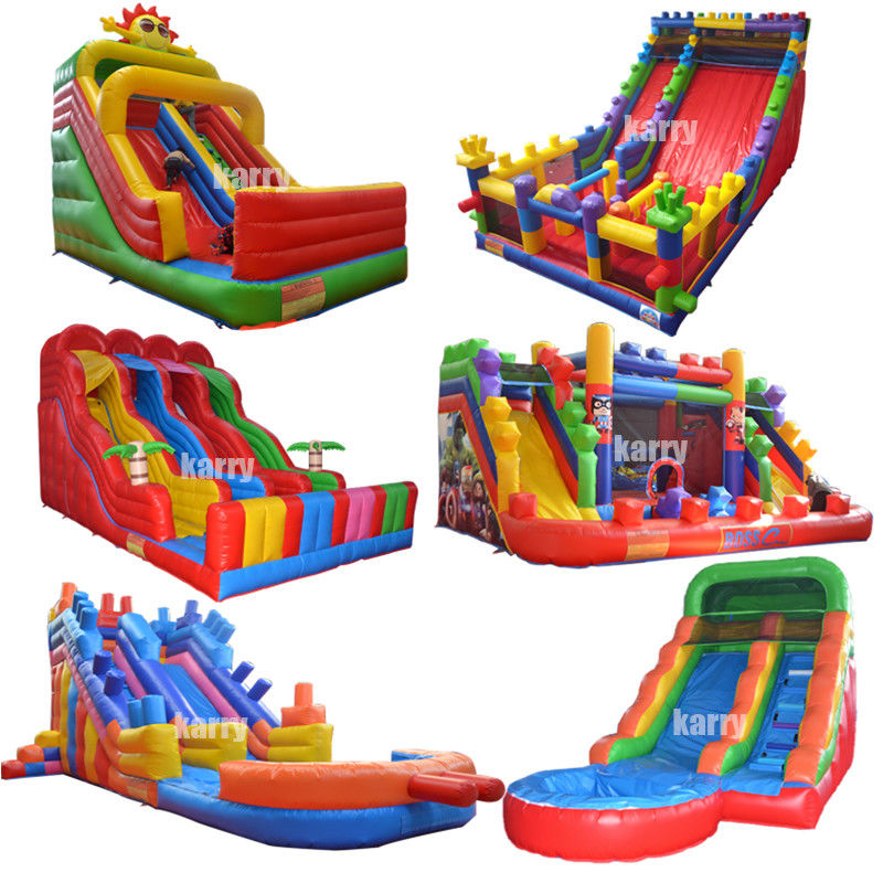 Slide a blocchi di colori personalizzati Slide gonfiabile bagnato e asciutto per il divertimento all'aria aperta