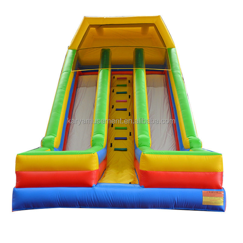Scivolo d'acqua gonfiabile nel cortile 2 corsie e piscine per bambini Parco giochi d'acqua scivolo