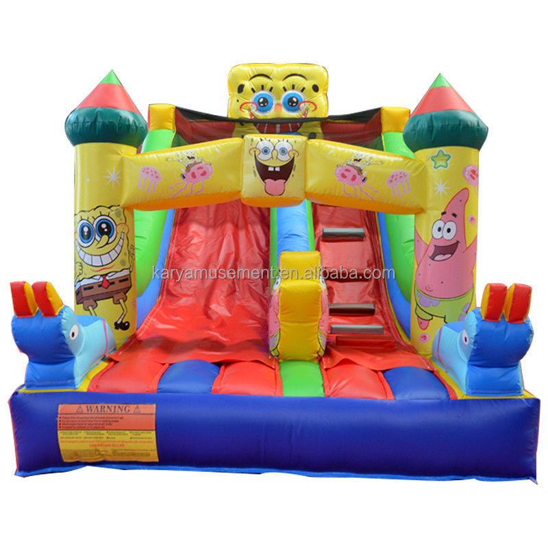 Commerciale gonfiabile scivolo e scivolo per bambini abbastanza buono PVC Sponge-Bob SquarePants scivolo