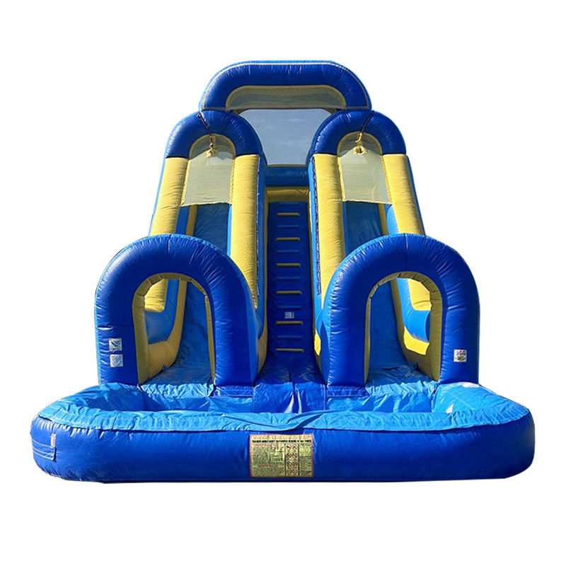 Big Kids Splash Pool Fun PVC Double Lane Water Slide gonfiabile con dimensioni personalizzate