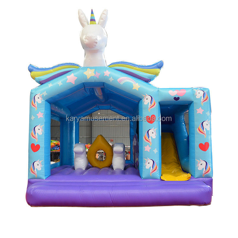 Unisex PVC Raffinato Rainbow Unicorn Inflatabile Bouncer Salto Castello per Parco giochi