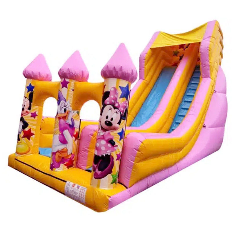 5-10 Passeggeri Commerciale PVC stile cartone animato rosa Salto scivolo asciutto o idraulico gonfiabile Bouncer House Slide Party Affitti