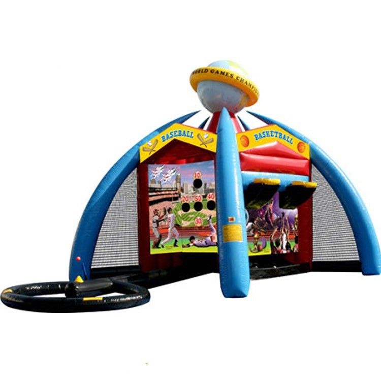 Unisex PORTABLE Carnevale gonfiabile 5 in 1 Gioco Calcio/Basketball Sport interattivi