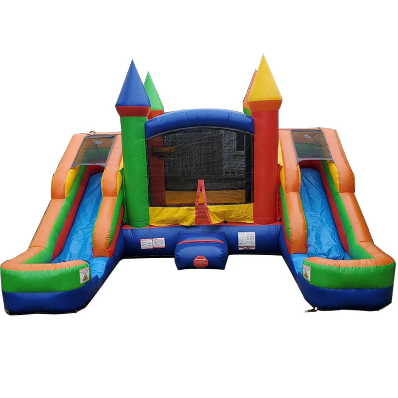 Logo personalizzato accettabile PVC casa gonfiabile combo con 2 diapositive