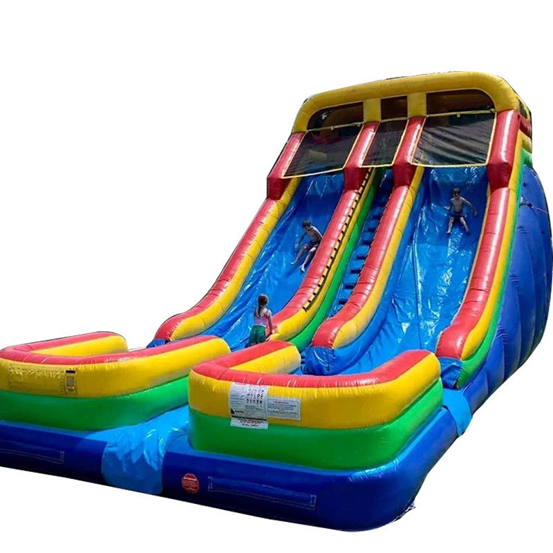 0.55mm PVC Tarpaulin Dual Pool Water Slide gonfiabile per 5-10 Cavalieri e extra grande dimensione