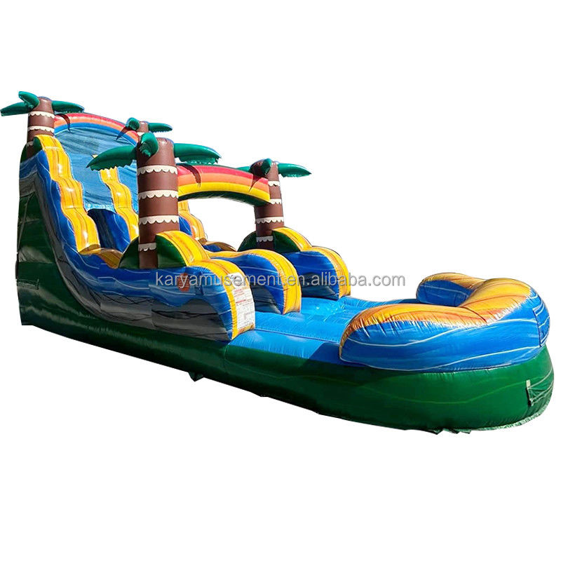 Popolare blu slide per divertimento multiplayer al Family Park con Blower e Palm Tree Design