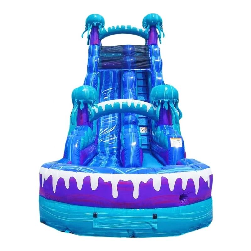 Attrezzature di divertimento per parchi all'aperto Slide d'acqua gonfiabile colorato da 36 piedi con piscina