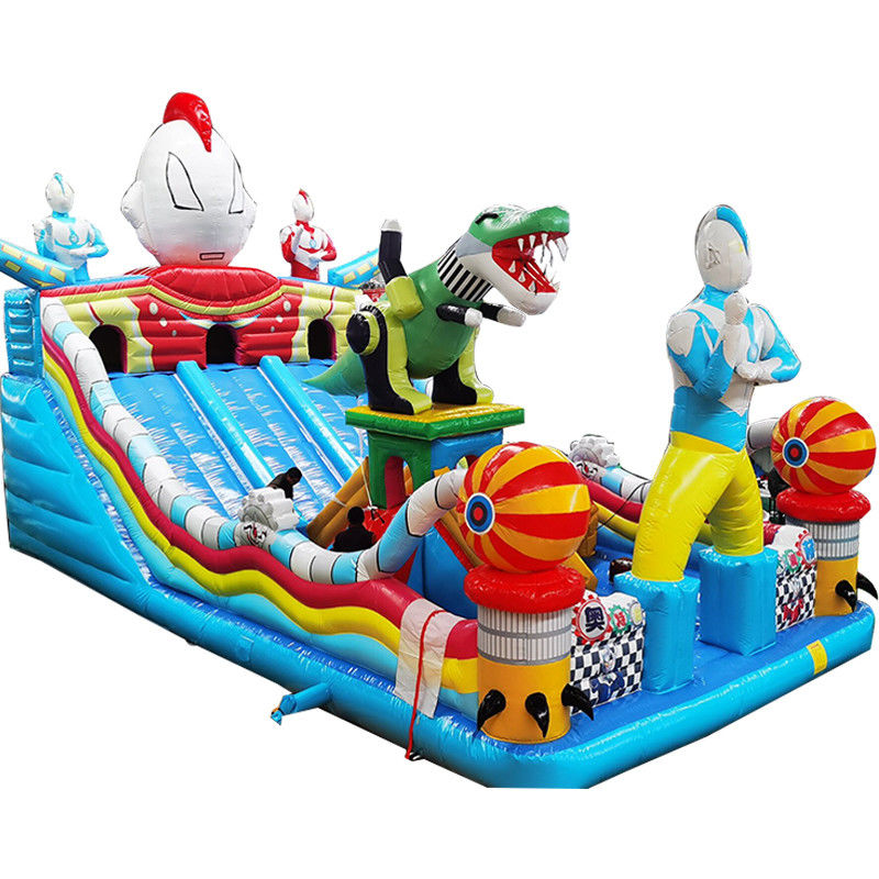 Unisex Inflatabile per bambini Fun City Dino tema casa rimbalzo scivolo per eventi di festa