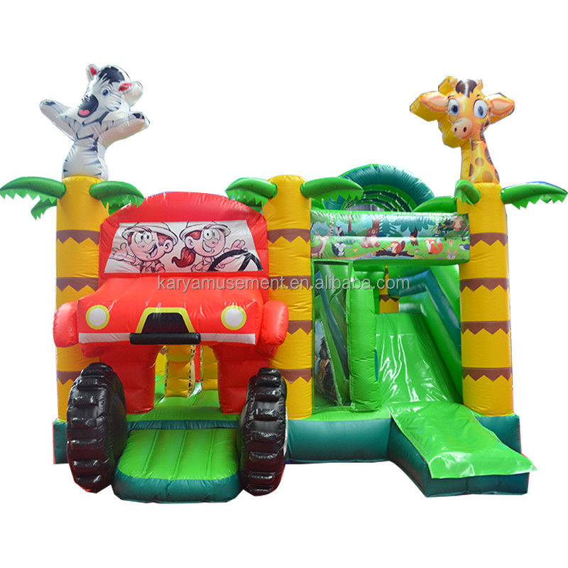 Wild Jungle Safari Inflatabile Castello Salto Colore Personalizzato Casa rimbalzo con scivolo