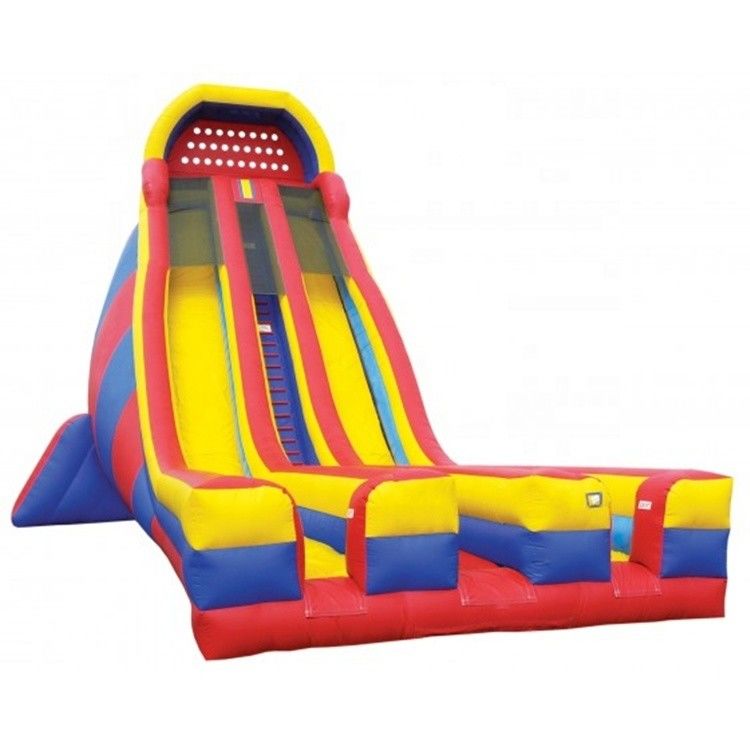 Doppia corsia Air Jumping Slide asciutto Disegno gonfiabile colorato per il parco dimensioni opzionali