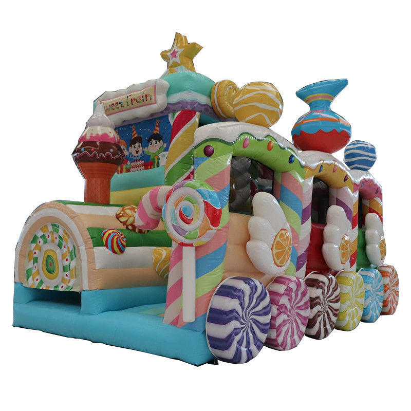 Colore personalizzato Commerciale PVC gonfiabile castello da salto per Candy Car in noleggio di festa