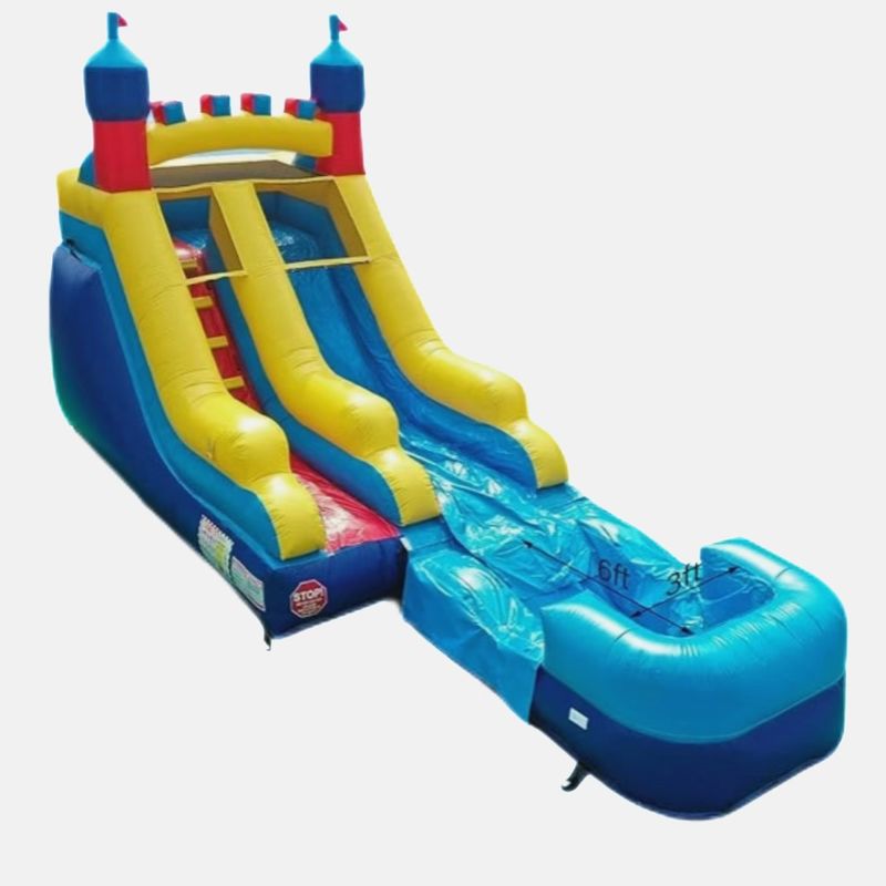 Piscine d'acqua stile castello gonfiabile rimbalzante lussuoso lunghi scivolo d'acqua per bambini e adulti