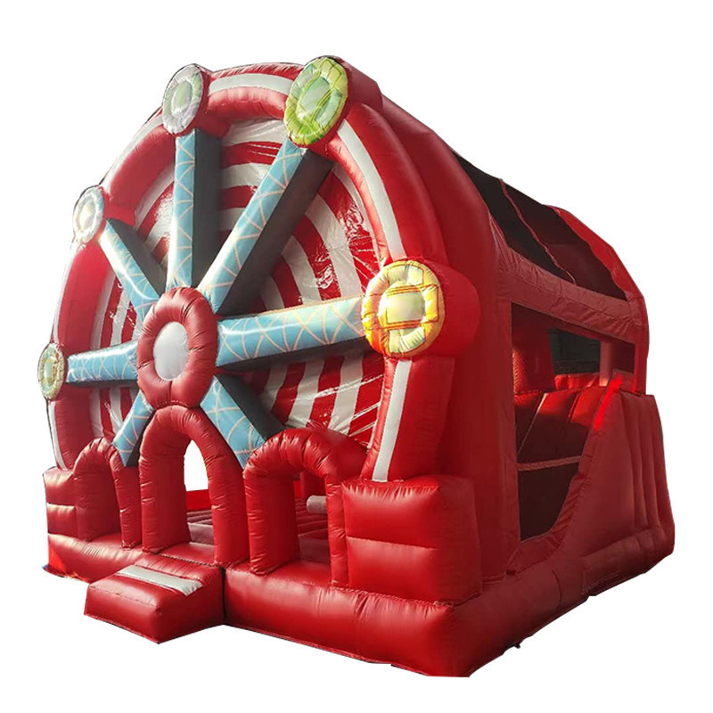 2024 19 piedi ruota panoramica rossa castello gonfiabile casa scivolo combo per la personalizzazione accettato