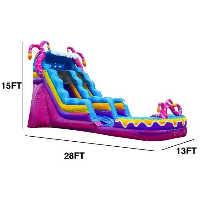 Slide idraulico gonfiabile unisex da 28 piedi con piscina e soffiatore Combinazione Bounce House Wet/Dry
