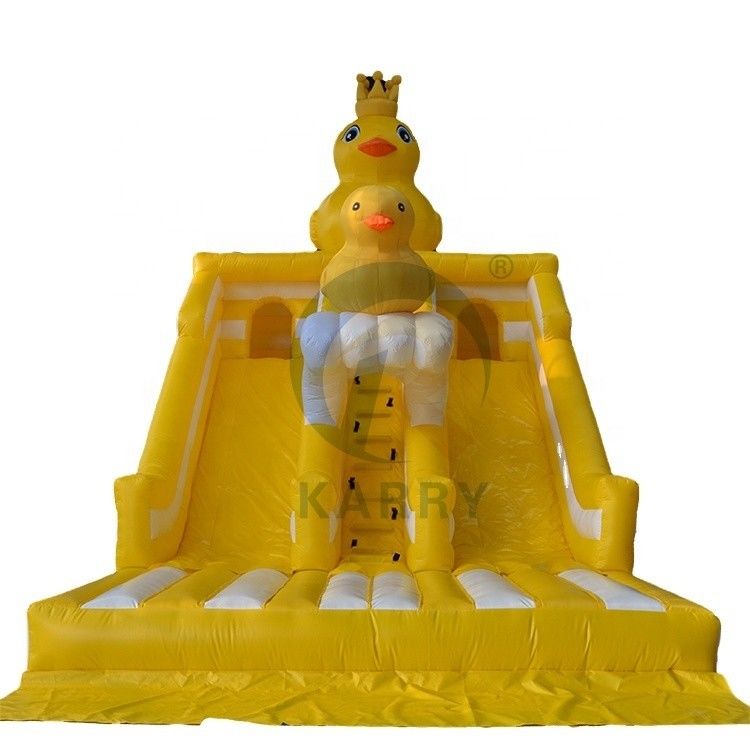 Unisex Piccola anatra gialla tema castello salto doppi scivoli per parco per bambini