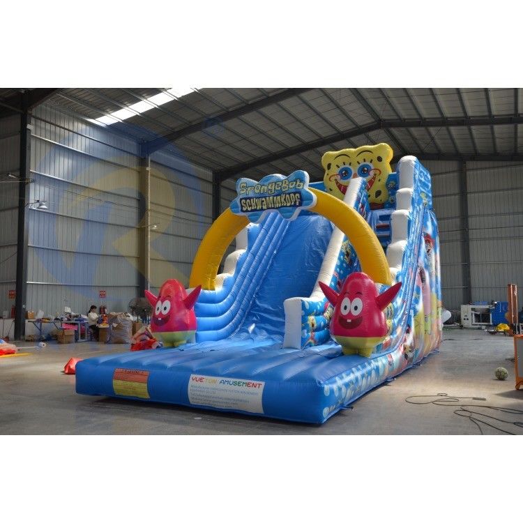 Personaggio di cartone animato preferito dai bambini Grande scivolo d'acqua gonfiabile blu per adulti
