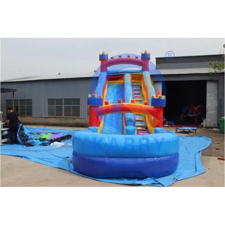 Indoor Red and Blue Kids Water Park Inflatabile Giochi Slide con Logo di stampa digitale