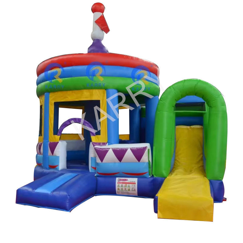 PORTABLE Castello a rimbalzo in PVC cilindrico con scivolo laterale e cupola gonfiabile L'esperienza di festa definitiva