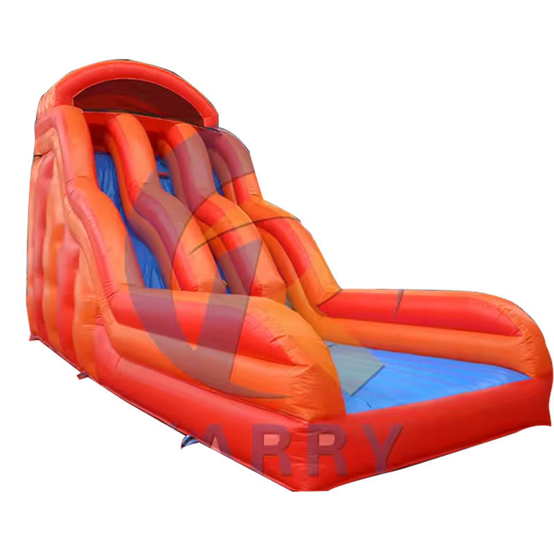 Pvc commerciale rosso doppia corsia scivolo acquatico per adulti scivolo gonfiabile asciutto per noleggio di feste