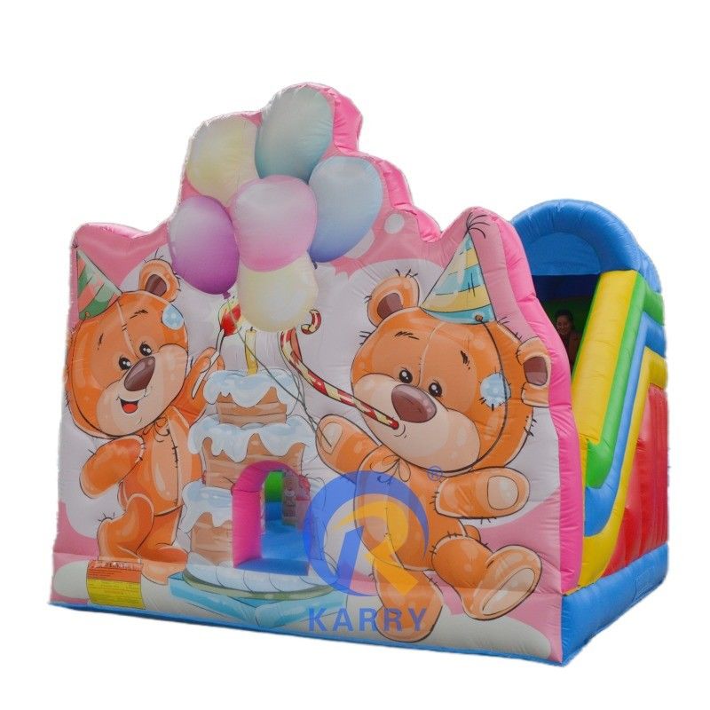 Disegno popolare orso di compleanno inflatabile buttafuori per bambini divertimento salto a eventi di festa
