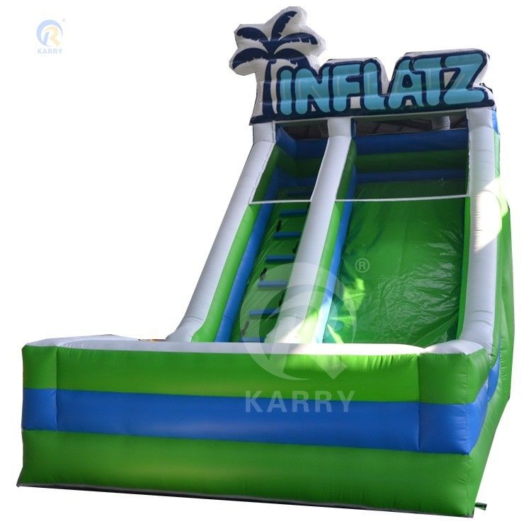 Scivolo d'acqua gonfiabile per bambini e adulti giocare materiale verde PVC può essere personalizzato