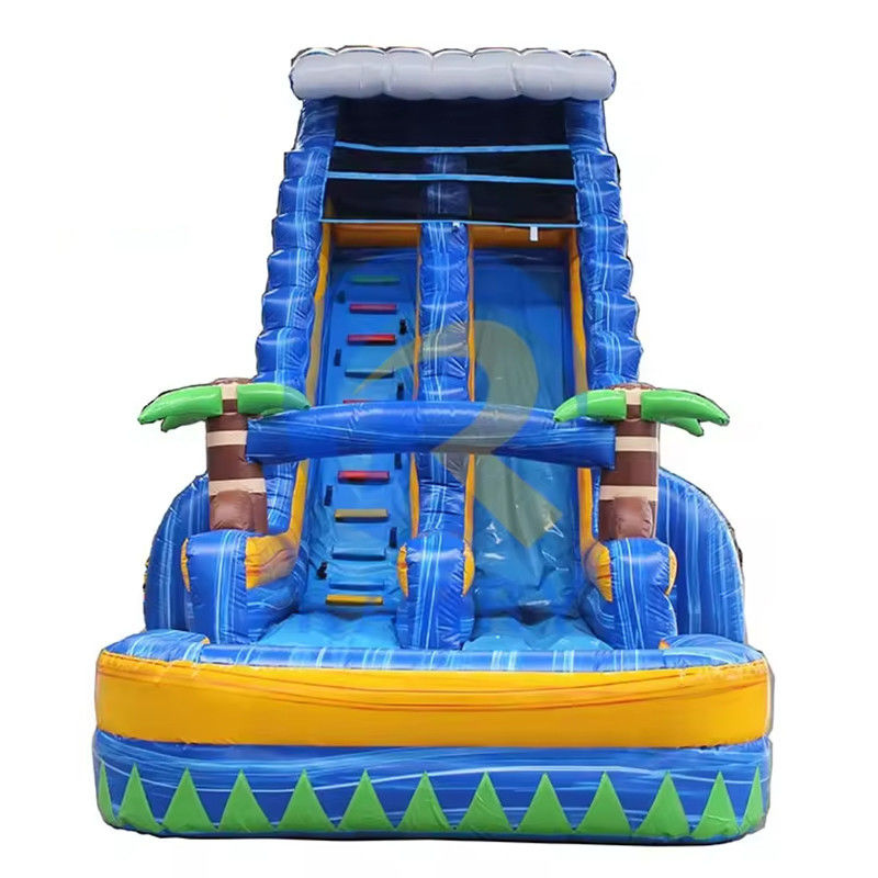 Accessori ventilatori palmare gonfiabile scivolo d'acqua con piscina e trampolino
