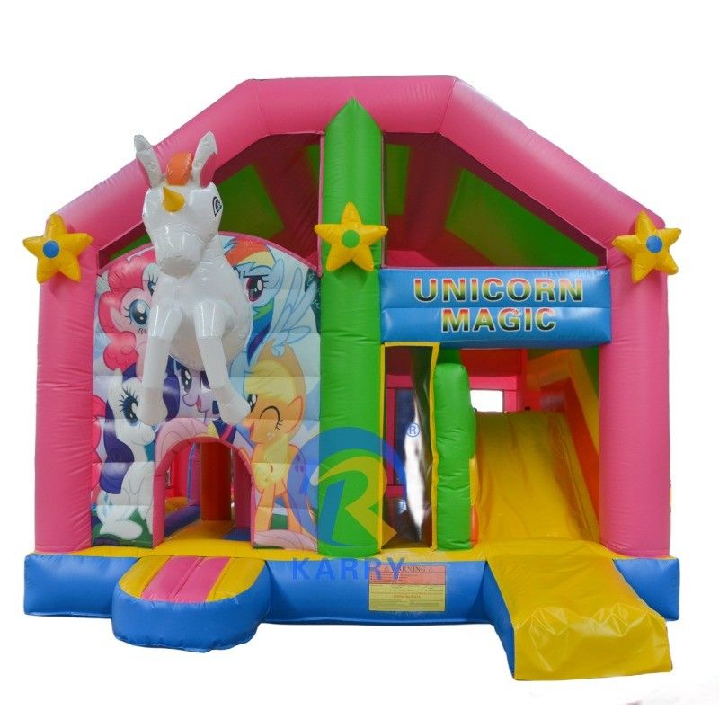 Combo di diapositive gonfiabili preferito dai bambini con tema Blower e Unicorn