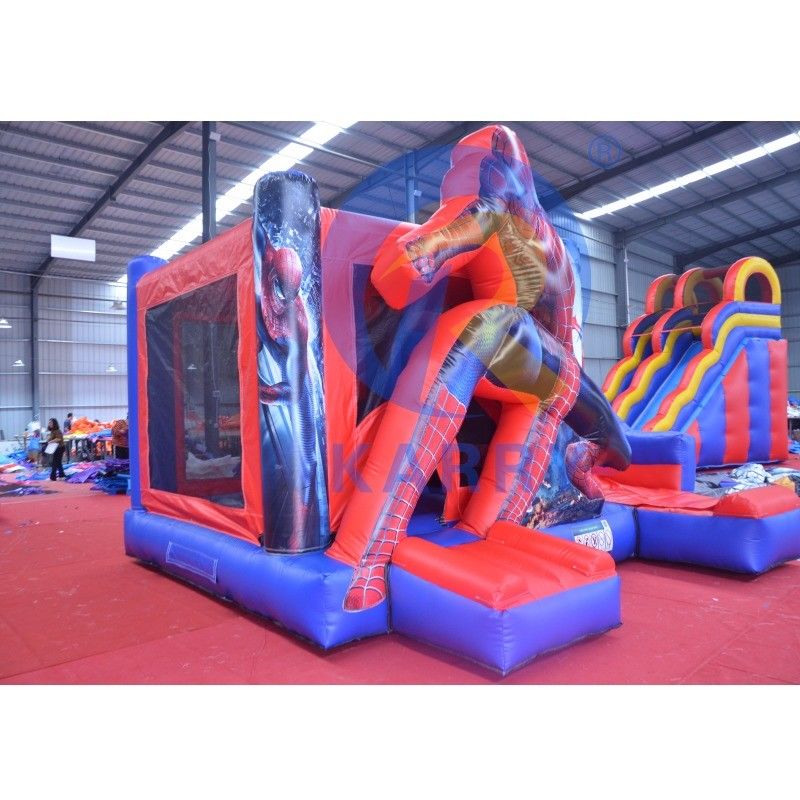 Unisex Super Cool Spiderman Casa gonfiabile rimbalzata con scivolo bagnato asciutto taglia personalizzata