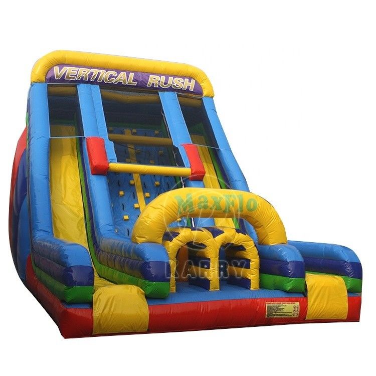 Gioco di competizione per bambini di arrampicata su roccia doppio scivolo scivolo d'acqua gonfiabile per bambini