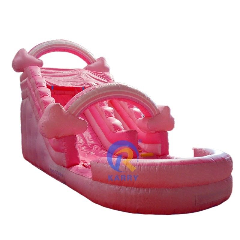 Portable Pure Pink Water Slide gonfiabile con piscina casa rimbalzo salto castello rimbalzo