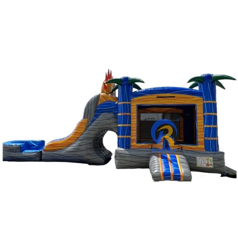 Spedizioni marittime PVC Palm Tree Bouncy Castle Slide Combo Inflatabile Bounce House con Slide
