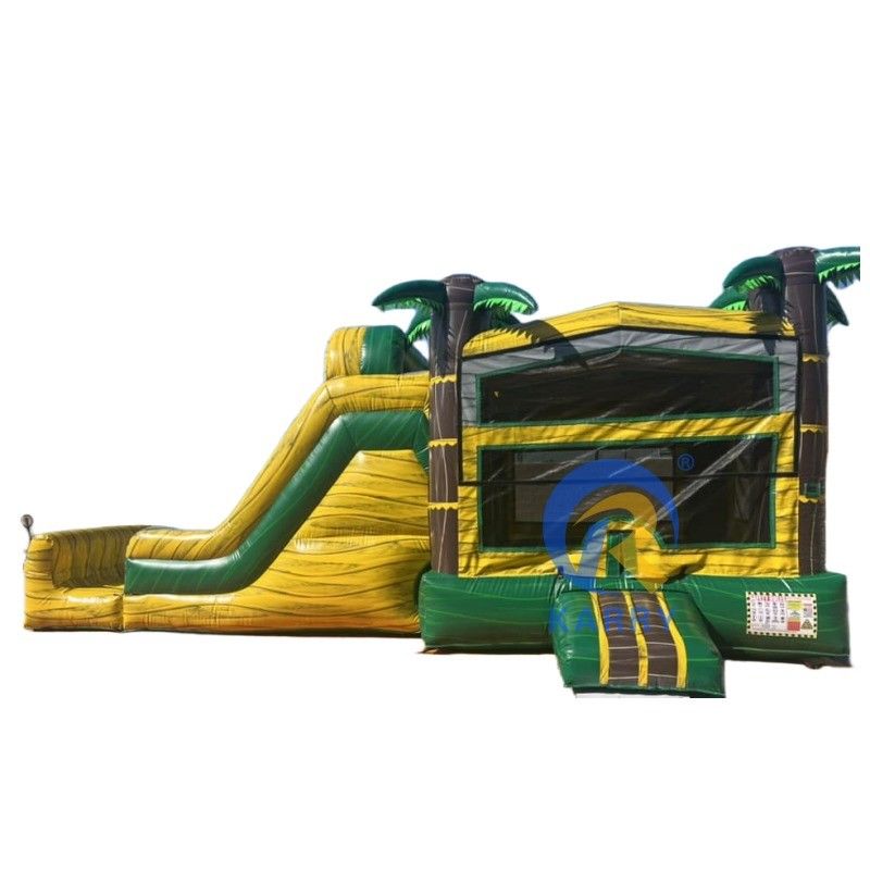 Personalizzabile Big Palm Tree Bouncy Castle Slide Combo con Air Pool e Blower incluso