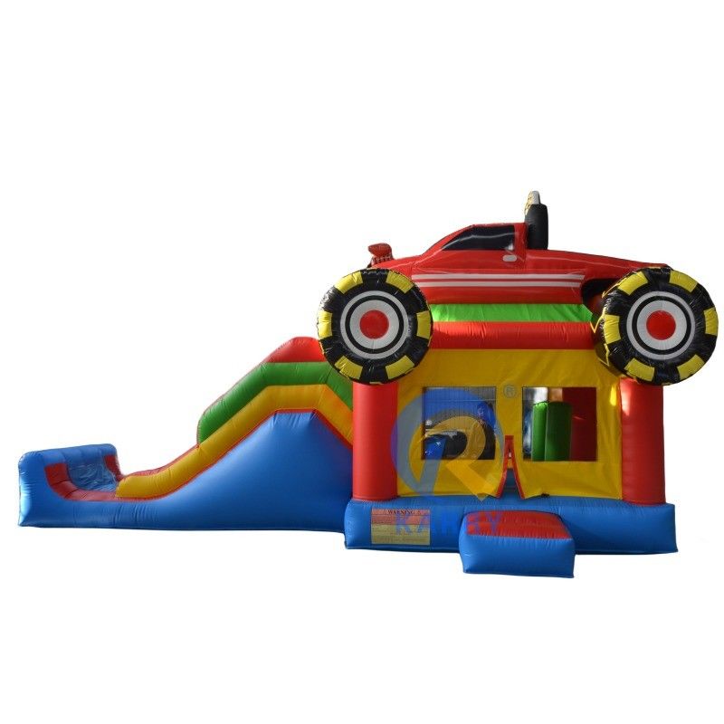 Gioco per bambini all'interno e all'esterno divertimento auto commerciale castello gonfiabile combo con scivolo