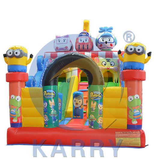 PORTABLE Fun City Park Combo Bouncer gonfiabile con scivolo per l'intrattenimento dei bambini
