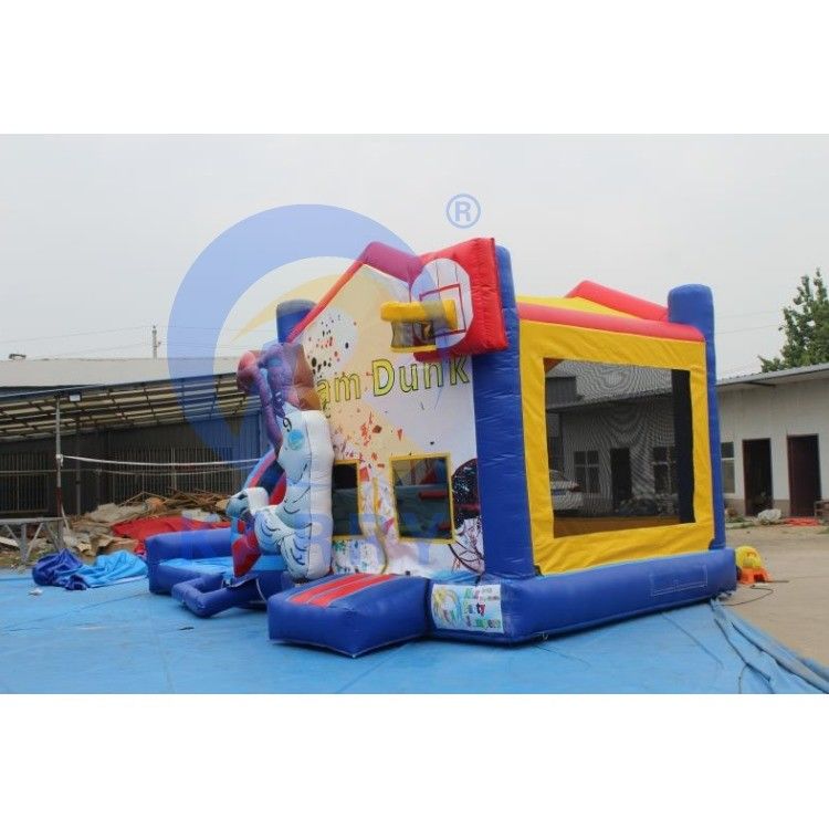 Parco di divertimenti portatile di basket in PVC Salto del castello salto con scivolo 14 anni in su