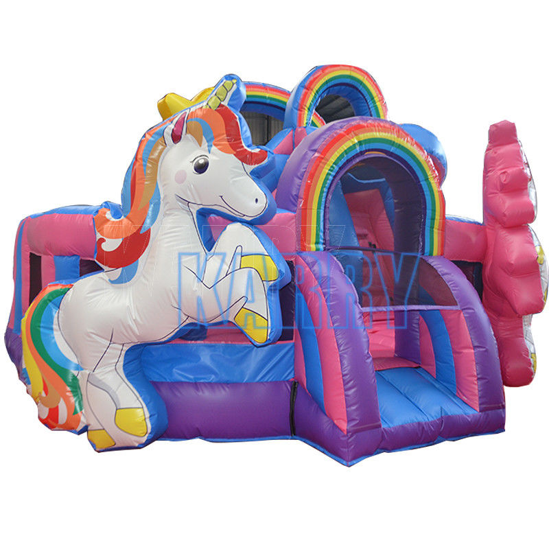Norme CE doppio unicorno castello gonfiabile casa di rimbalzo per bambini parco giochi all' aperto