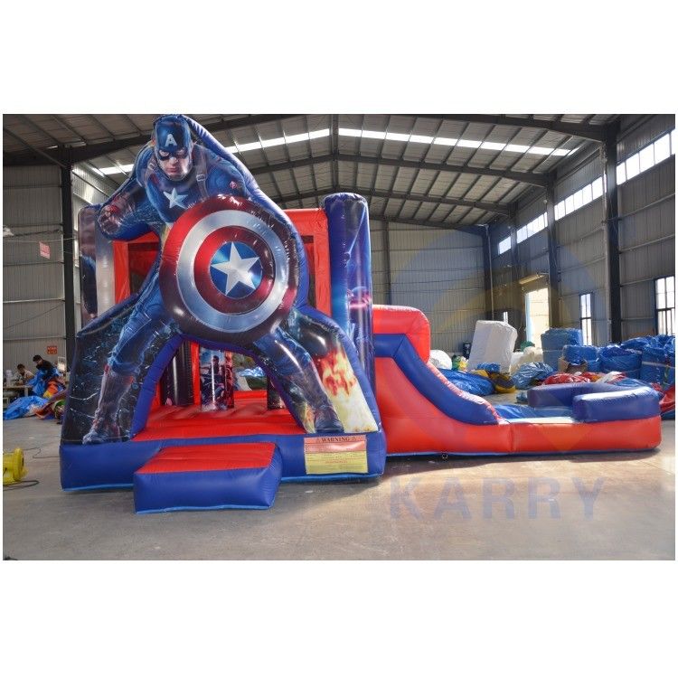 Spiderman Combinazione gonfiabile casa rimbalzo e scivolo Must-have per i bambini Parco giochi all' aperto