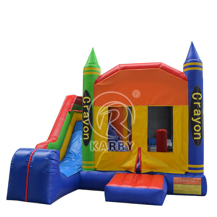 Parco giochi all'aria aperta divertimento castello gonfiabile colorato e casa rimbalzo combo con scivolo