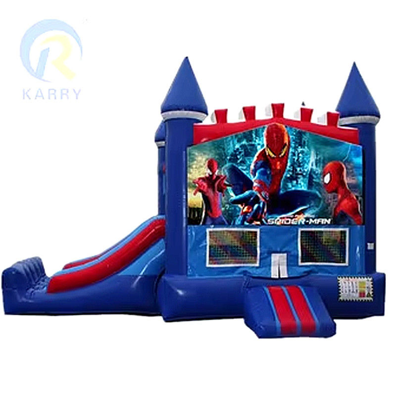 CE certificato portatile Spiderman personalizzato Combo castello gonfiabile scivolo per casa rimbalzo