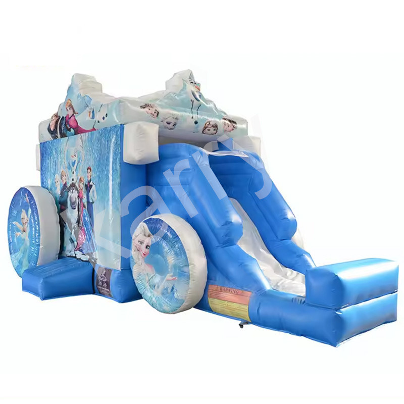 14 Years Up Frozen Wagon Casa gonfiabile a rimbalzo con diapositiva popolare cartone animato Castello a rimbalzo