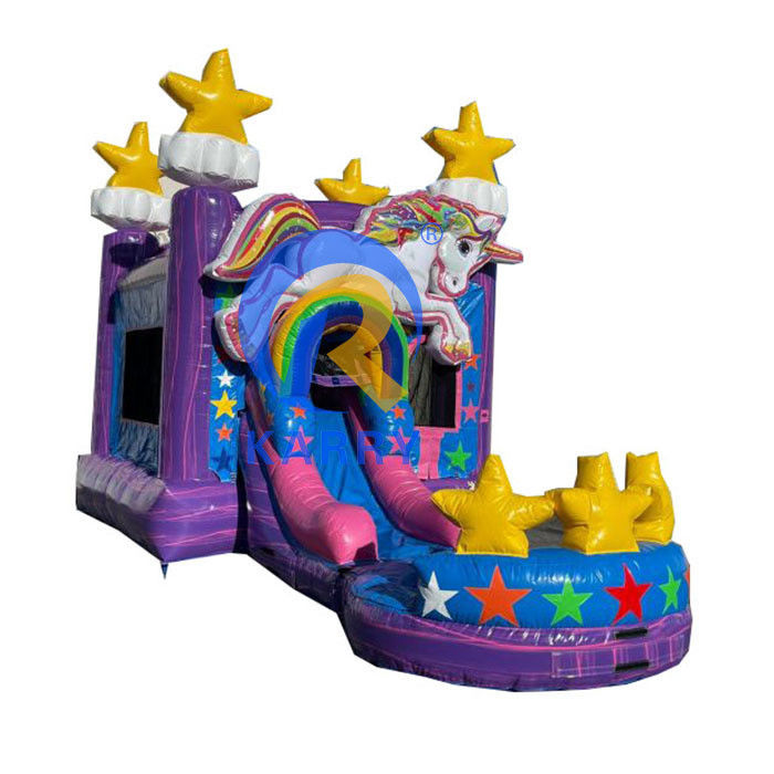 Carry 3 in 1 Jumper gonfiabile Noleggio Unicorn scivolo d'acqua Combo per festa di compleanno