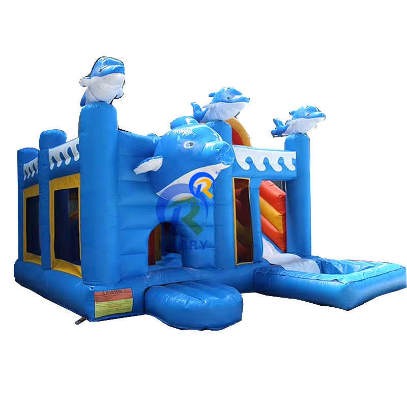 Parco giochi all'aperto unisex 5*5m Casa gonfiabile commerciale con scivolo