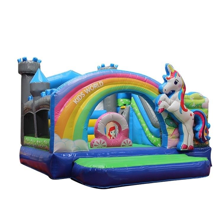 PVC Kids Bouncer Unicorn gonfiabile Castello Unicorn Commerciale con soffiatore incluso