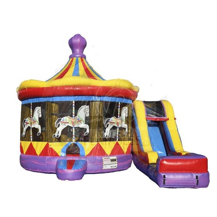 Caratteristiche PORTABLE Carousel gigante Castello a rimbalzo Combo Slide con colore personalizzato